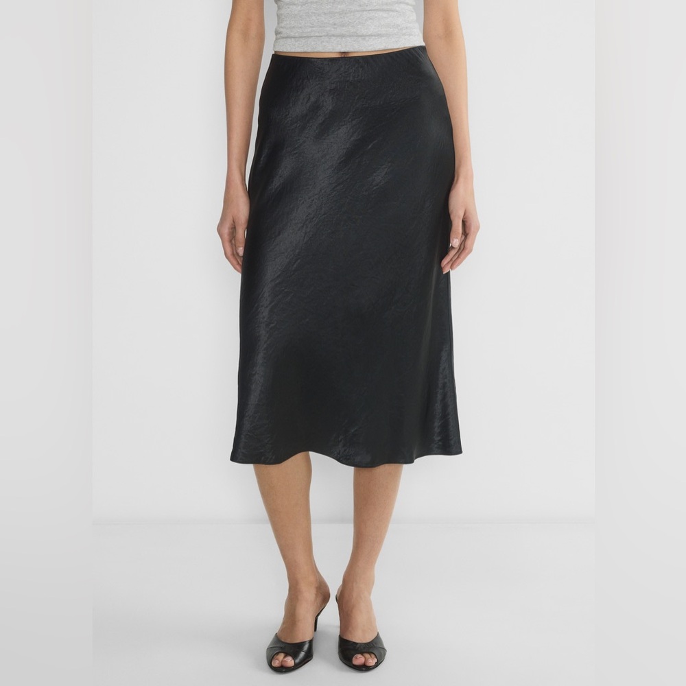 Aritzia Babaton Black Midi Slip Skirt